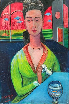 Nahum Tschacbasov -&nbsp;Woman with a Goldfish, 1944