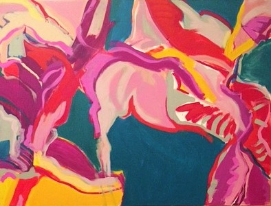 Harriette Joffe, Indian Field at 3 Leg Crossing, 1984
Oil on canvas, 54 x 72 in.